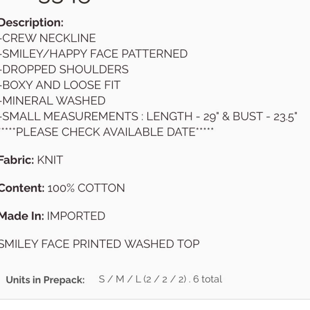 818 ❤️ EASEL SMILEY FACE lavender PRINTED WASHED TOP - Picture 3 of 3
